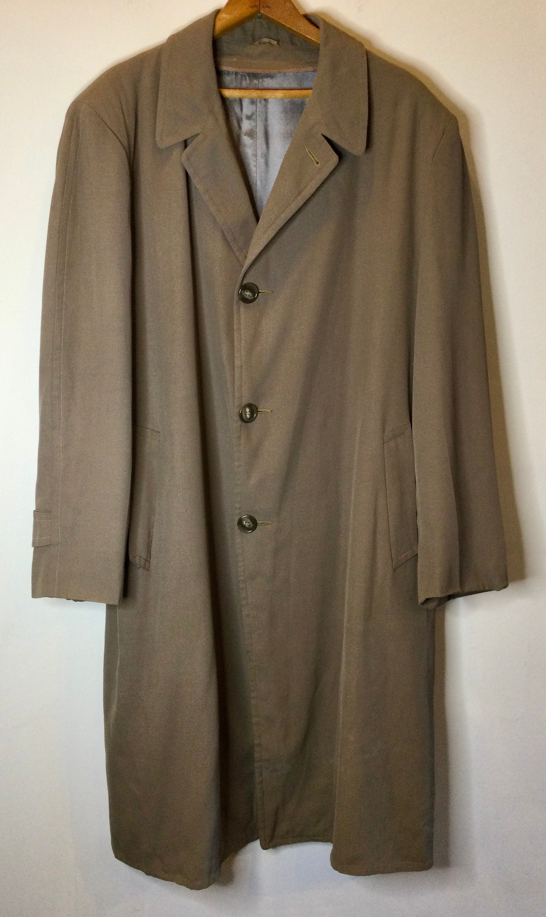 1960s Brown Gabardine Overcoat by Robert Hall Mens Mac - Etsy