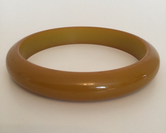 Bakelite Bangle Bracelet Olive Color - image 2