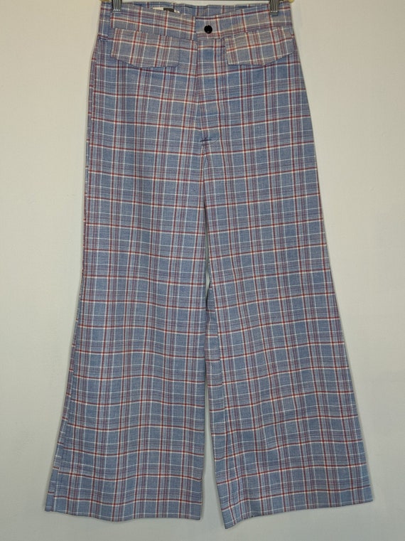 70s plaid pants bell - Gem