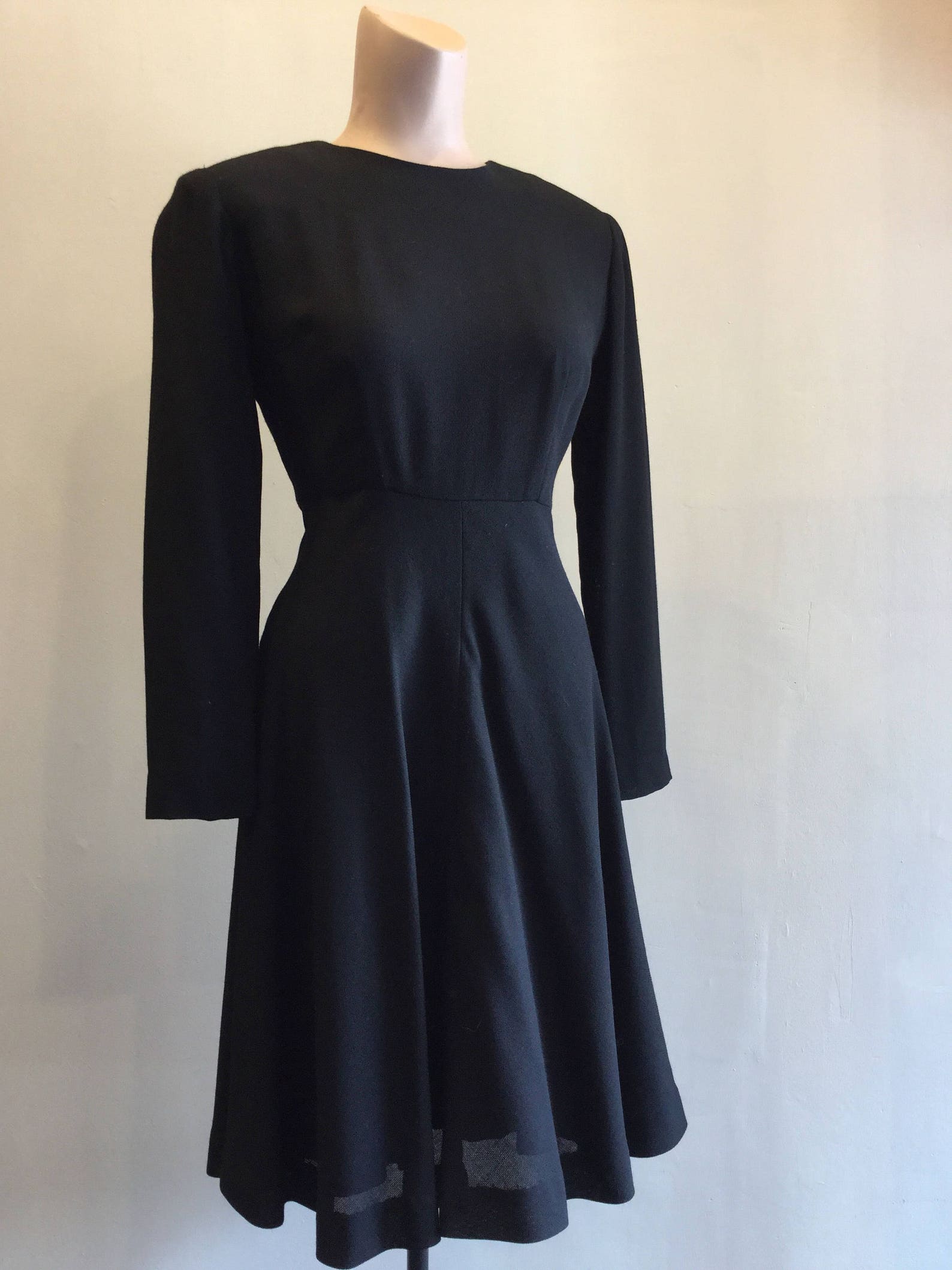 Robe Bustier Vintage Bill Blass Perles Noires - Taille 4, Soirée, Occasion Très Bon état