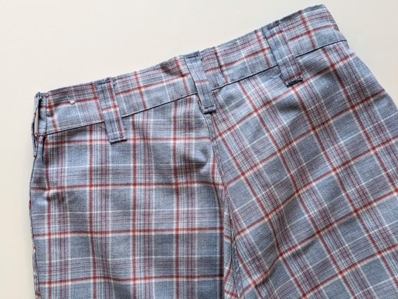 Blue Plaid Bell Bottom Pants Chest King - image 7