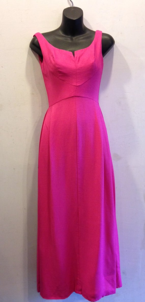 Dress 1960s Vintage Beautiful Pink Fitted Long Gow