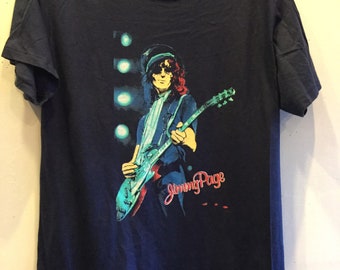 Jimmy Page Vintage 1986 Tee Navy Blue Tag Size L - Etsy