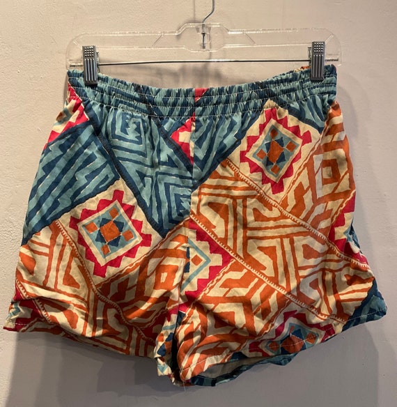 Graphic Blue, Orange, Red Swim Trunks 1960s