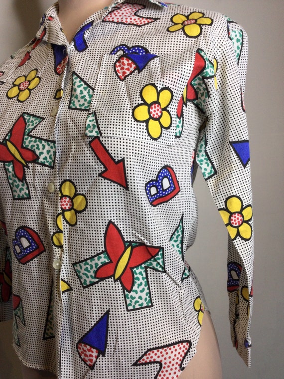 1960s Blouse Vintage Ladies Pop Art by Sea Crest - image 2