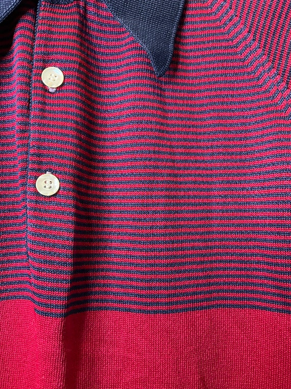 Polo Shirt Vintage 70s Banlon Knit Size M - image 3