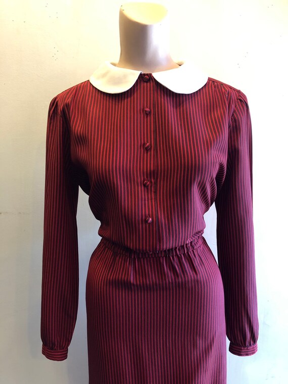 red and black striped dress