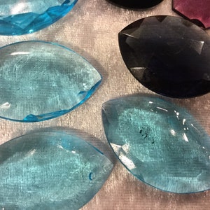 Beads Large Glass for Jewelry Making Antique Blue, Purple, Black and Green