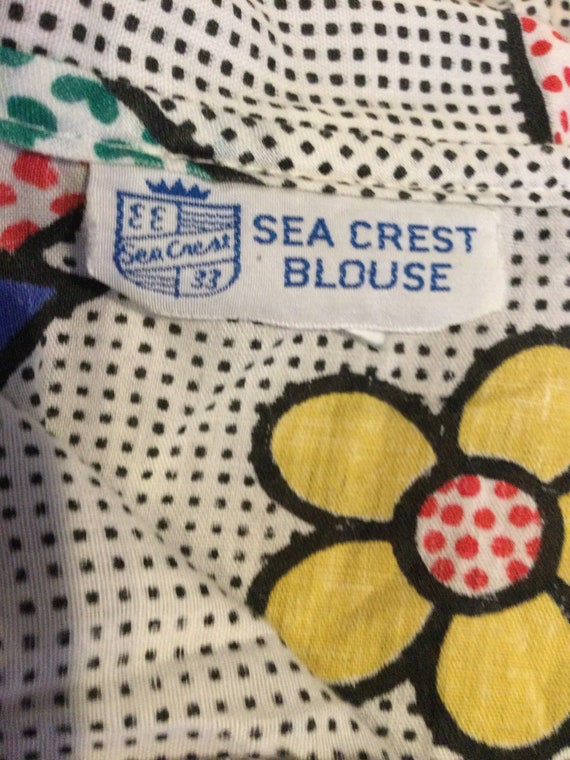 1960s Blouse Vintage Ladies Pop Art by Sea Crest - image 5