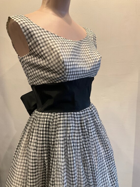 Dress Vintage 1950’s Black and White Gingham Organ