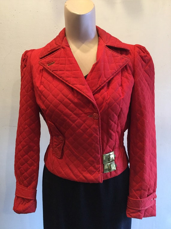 Red Quilted Ski Jacket 1940's