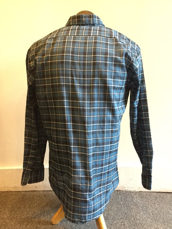 Men's Button Down Blue Plaid Shirt Vintage "Bud Berma… Gem