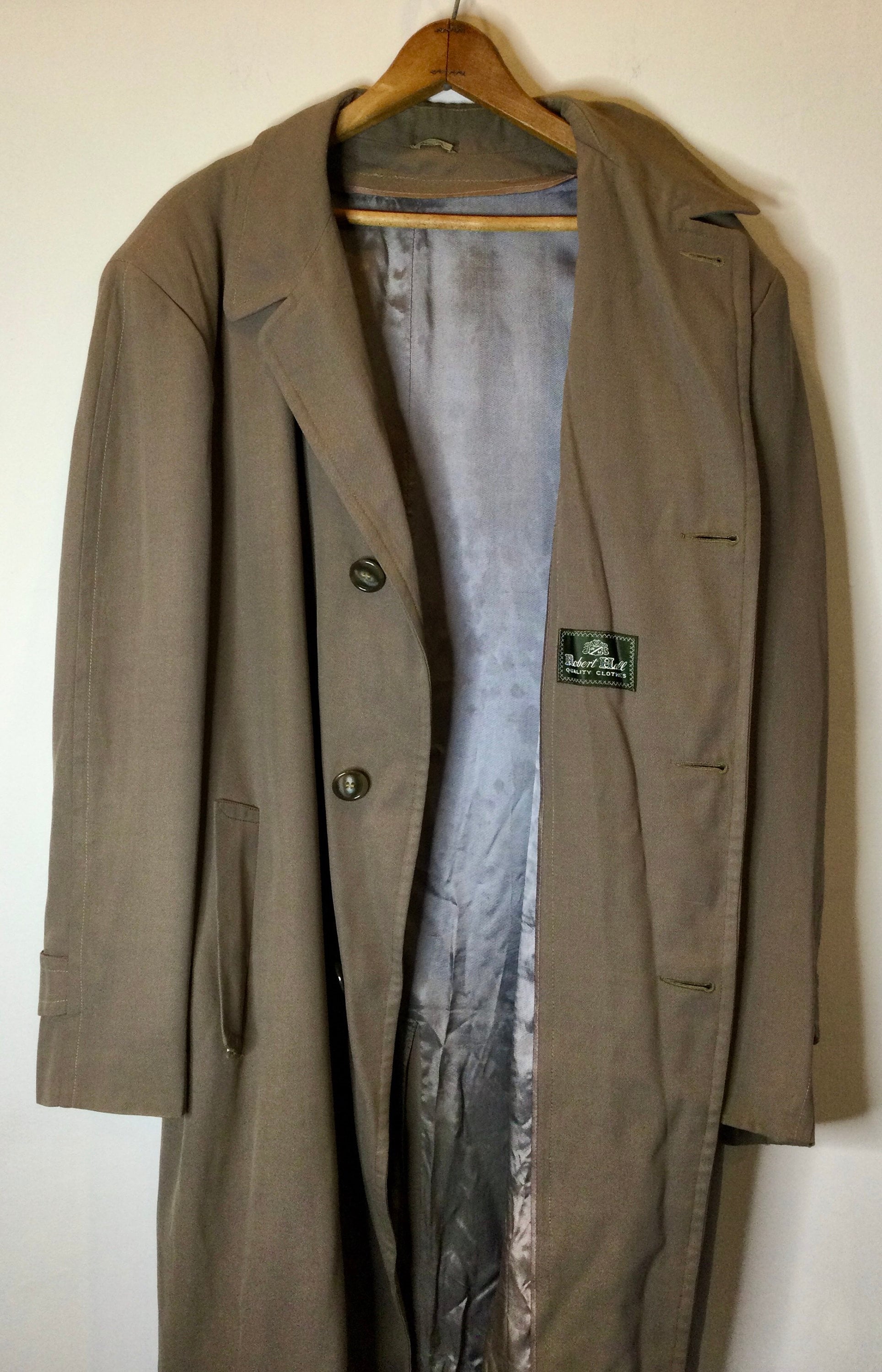 1960s Brown Gabardine Overcoat by Robert Hall Mens Mac - Etsy