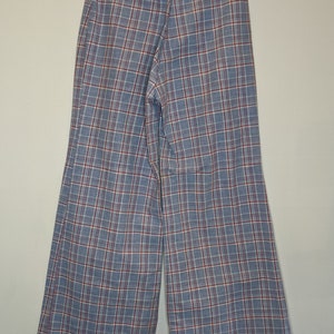 Blue Plaid Bell Bottom Pants Chest King image 2