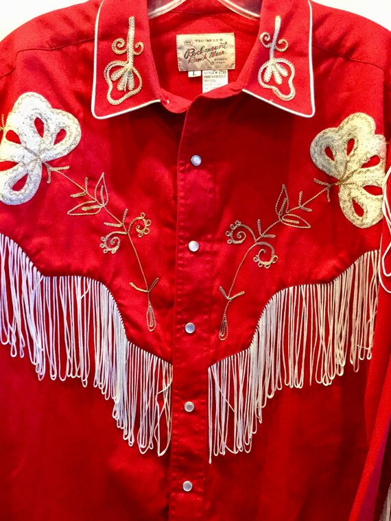 Western Red Cowboy Shirt Rockmount Ranch Wear Size
