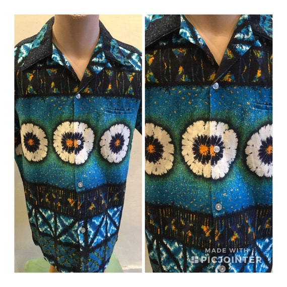 Hawaiian Shirt Men's by Liberty House Bark Cloth