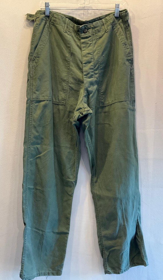 US Military Pants Green Button Fly