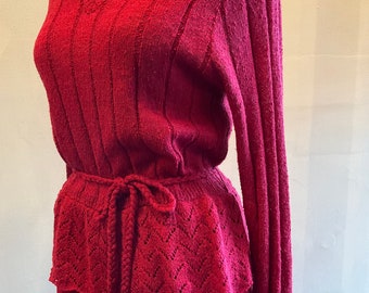 1950's Knit Fuchsia Dress