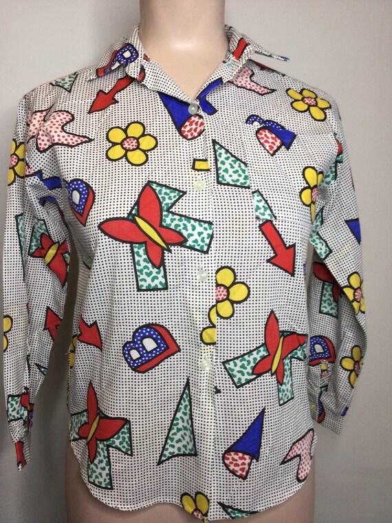 1960s Blouse Vintage Ladies Pop Art by Sea Crest - image 6