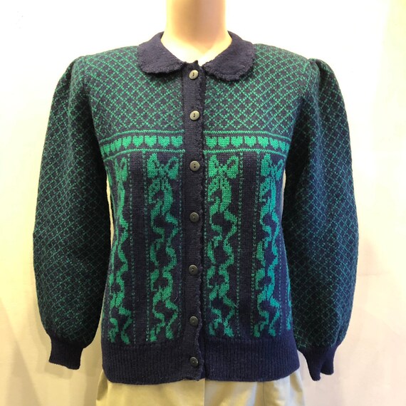 puff sleeve cardigan sweater