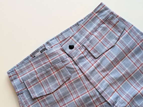 Blue Plaid Bell Bottom Pants Chest King - image 3