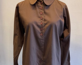 Vintage 1960's Blouse Brown Size 38