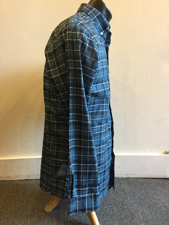 Men's Button Down Blue Plaid Shirt Vintage "Bud Berma… Gem