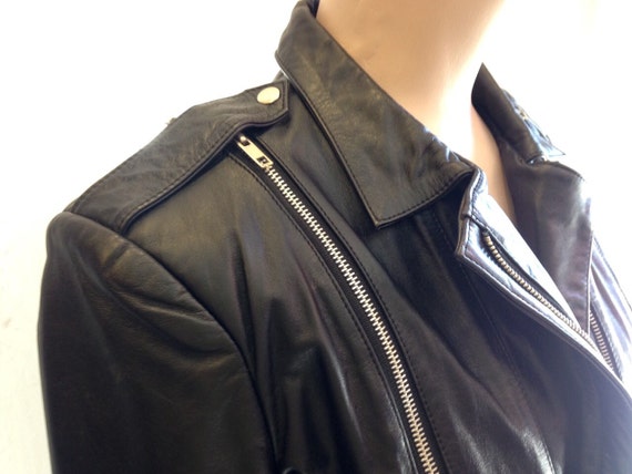 Punk Leather Jacket Black Wilson's 1980's with Sid