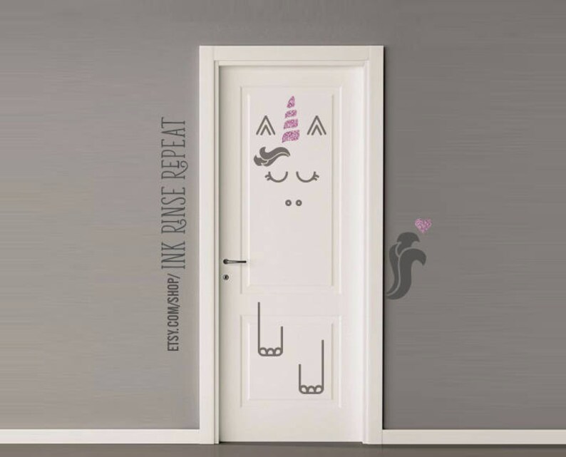 Unicorn Kids Door Decals Playrooms Closet Doors