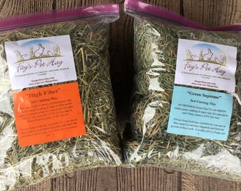 1 lb High Fiber 1st, 1 lb "Green Supreme" 3rd COMBO!! Timothy/Orchard Grass HAY for RABBIT, Guinea Pig, Chinchilla, Gerbil, Hamster.