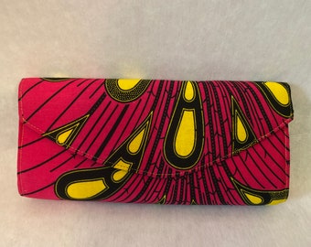 Pink African print Clutch
