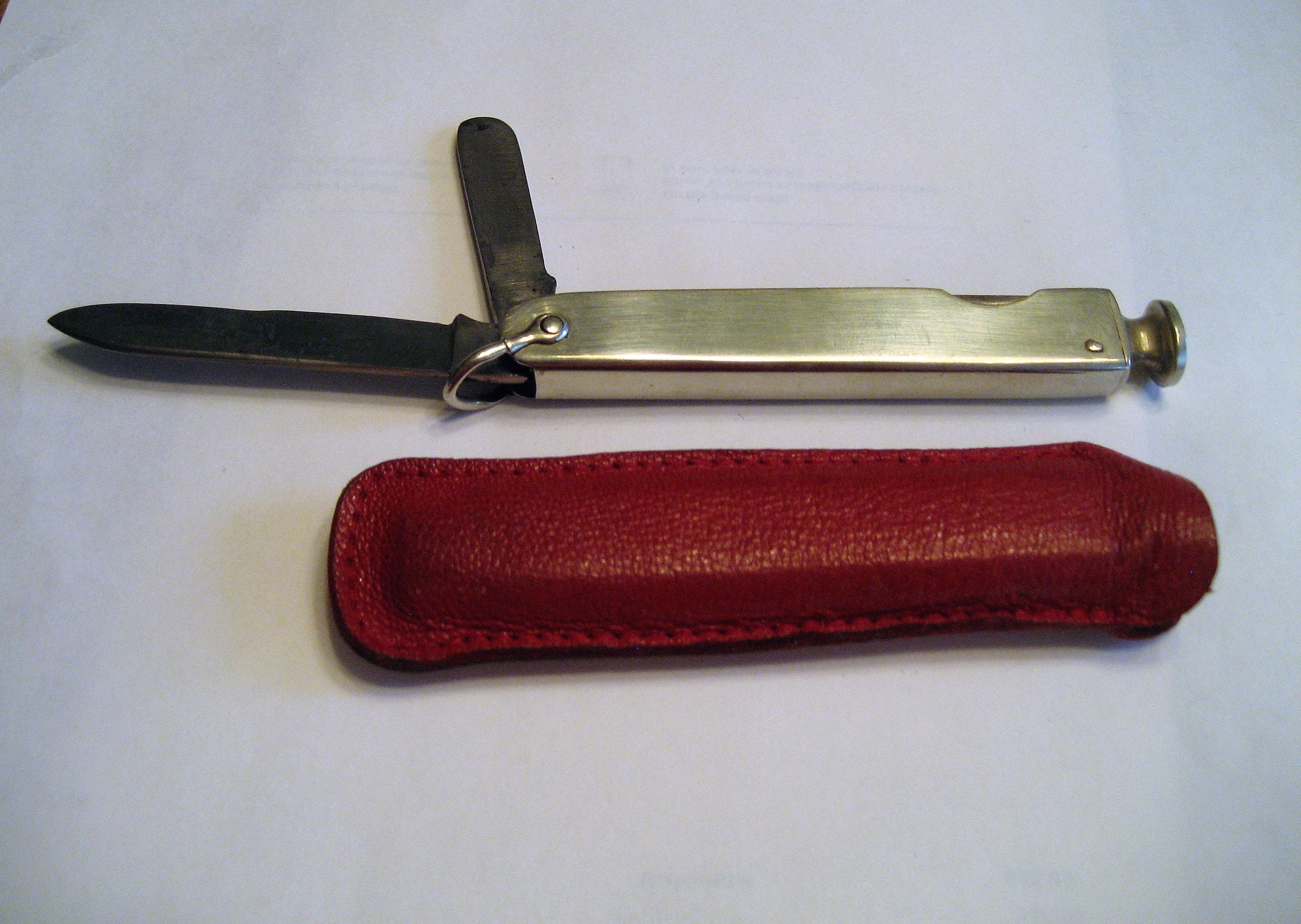 Vintage Pipe Cleaner Knife Red Leather Case Father's Day Etsy