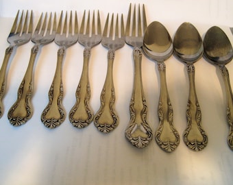 Rogers Insilco Marquis Resplendence Silverware 9 Piece 1 Dinner Fork 5 Dessert Forks 3 Teaspoons Stainless Steel Marquis Taiwan Add To Set