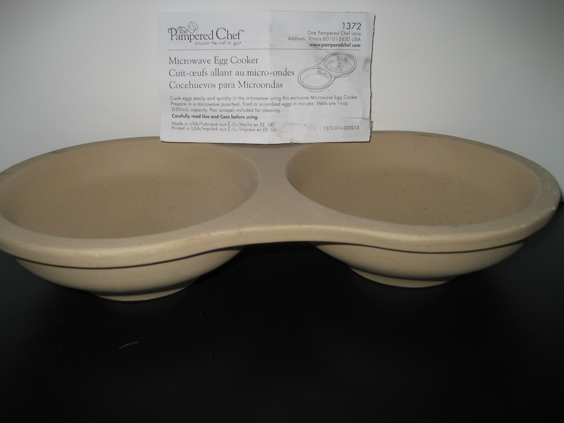 Pampered Chef Egg Cooker Stoneware Microwave Egg Poacher Etsy