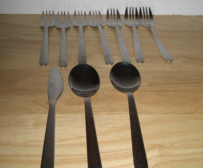 IKEA Stainless Silverware 10 Piece Set 7 Forks 1 Knife 2 Etsy