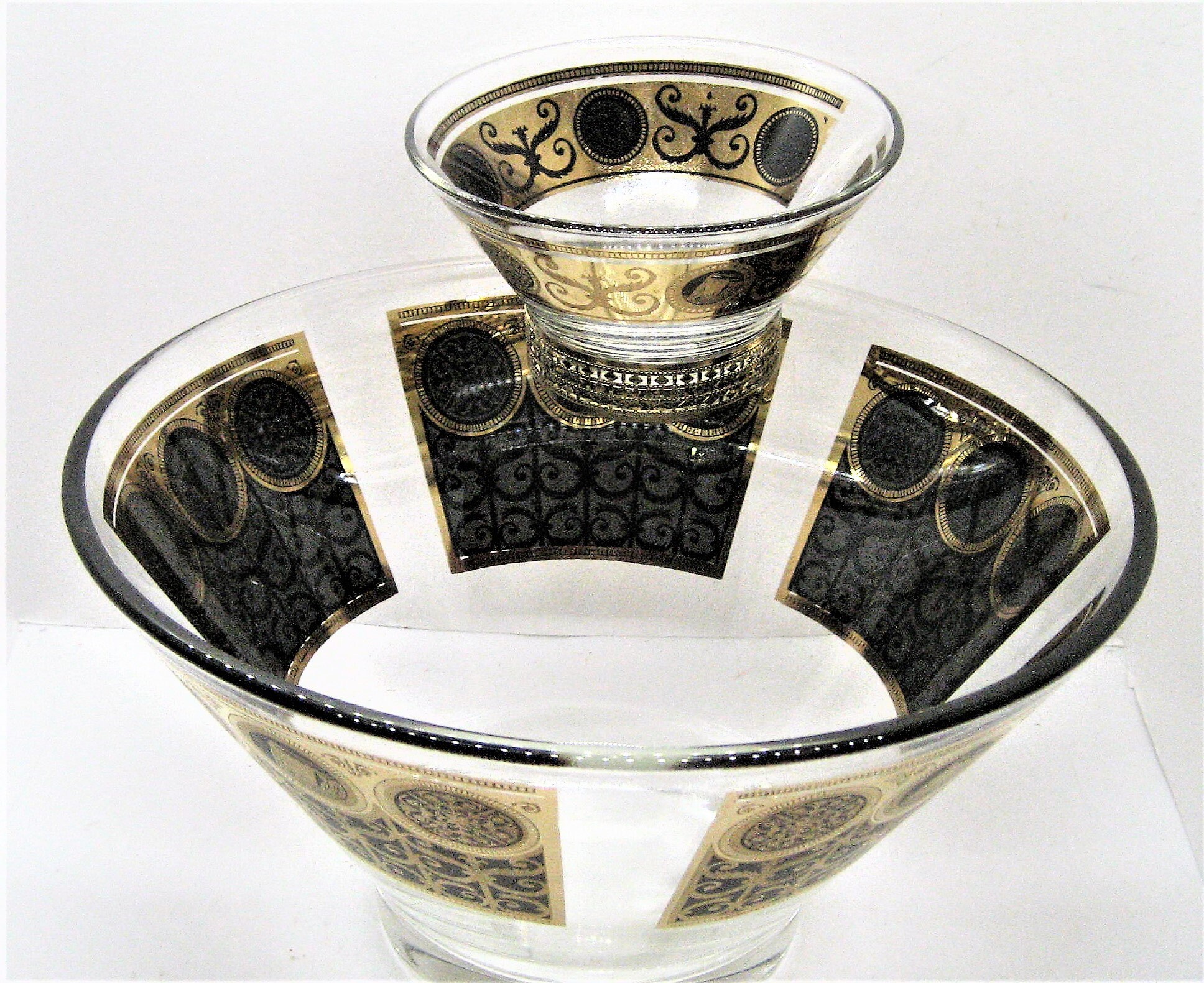 Mid Century Modern Chip & Dip Set Matching Gold and Black Etsy