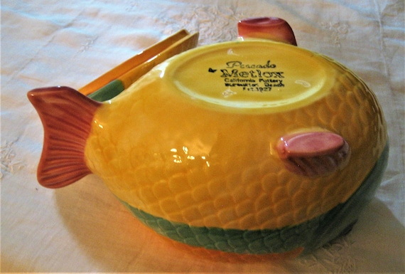 metlox 魚の灰皿　32cm ミッドセンチュリー Metlox California Pottery Pescado RARE Fish Cookie Jar Vibrant