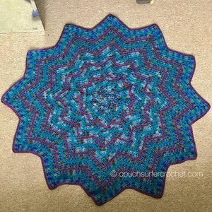 Crochet Pattern / Twelve Point Star Crochet Blanket Pattern / Crochet Blanket Pattern / Crochet Star Blanket Pattern / Star Blanket