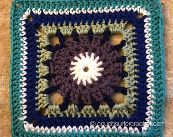 Crochet Pattern / Shattered Circle Square / Granny Square Crochet Pattern / Granny Square / Granny Square Pattern / Crochet Pattern