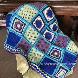 Crochet Pattern / Crochet Blanket Pattern / Squares Blanket Pattern / Crochet Along / Blanket Pattern / Granny Square Crochet Pattern