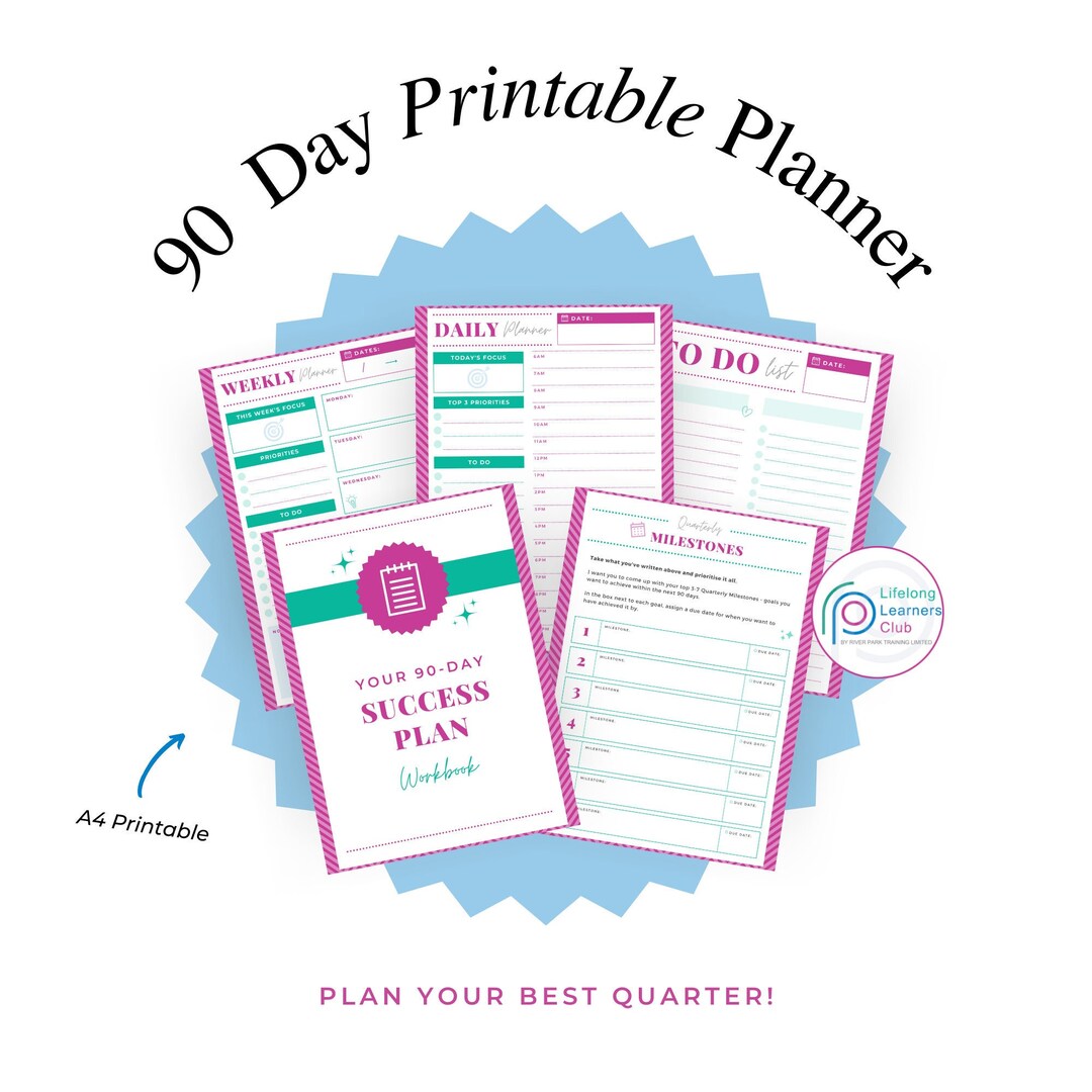 90 Day Planner Printable Goal Setting Monthly Planner - Etsy