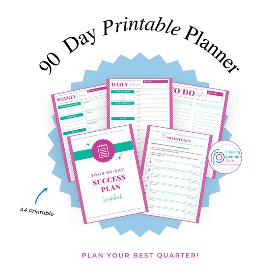 90 Day Planner Printable Goal Setting Monthly Planner - Etsy