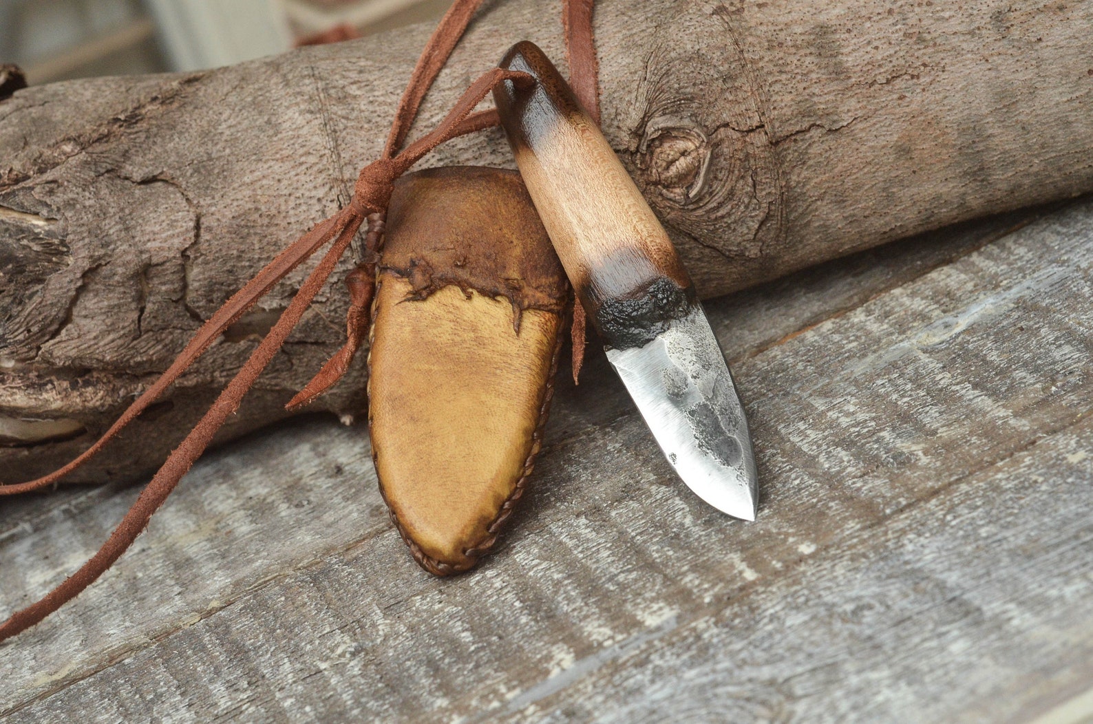 Mountain Man Neck Knife Custom Knife Hand Knife Made Etsy