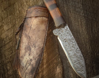 Cuchillo grande hecho a mano Prairiewind, cuchillo de la frontera del hombre de la montaña, cuchillo forjado personalizado, bushcraft, vaquero, arte occidental rústico, regalo único