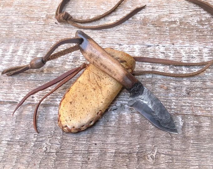 Beautiful Mountain Man Neck Knife, Custom Knife, Hand Knife