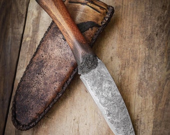 Cuchillo grande hecho a mano Prairiewind, cuchillo de la frontera del hombre de la montaña, cuchillo forjado personalizado, bushcraft, vaquero, arte occidental rústico, regalo único