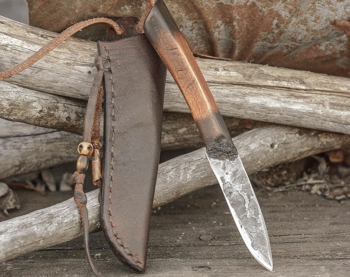 Prairiewind Handmade Mountain Man Neck Knife, Frontier, Primitive