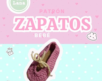 Patrón de zapatos tejidos en crochet talla 3-6 meses, nivel fácil