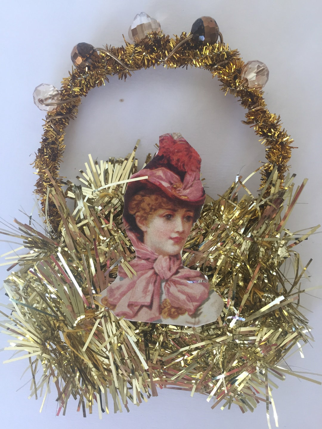 Vintage/victorian Lady Christmas Ornament | Beaded Vintage Ornament ...