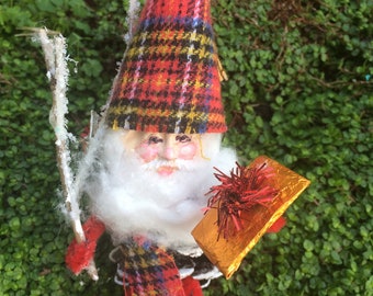 Christmas Gnome/Elf | Christmas Ornament | Rustic Santa Gnome/Elf | Woodland Gnome/Elf | Gnome Ornament | Santa Ornament | Christmas Decor
